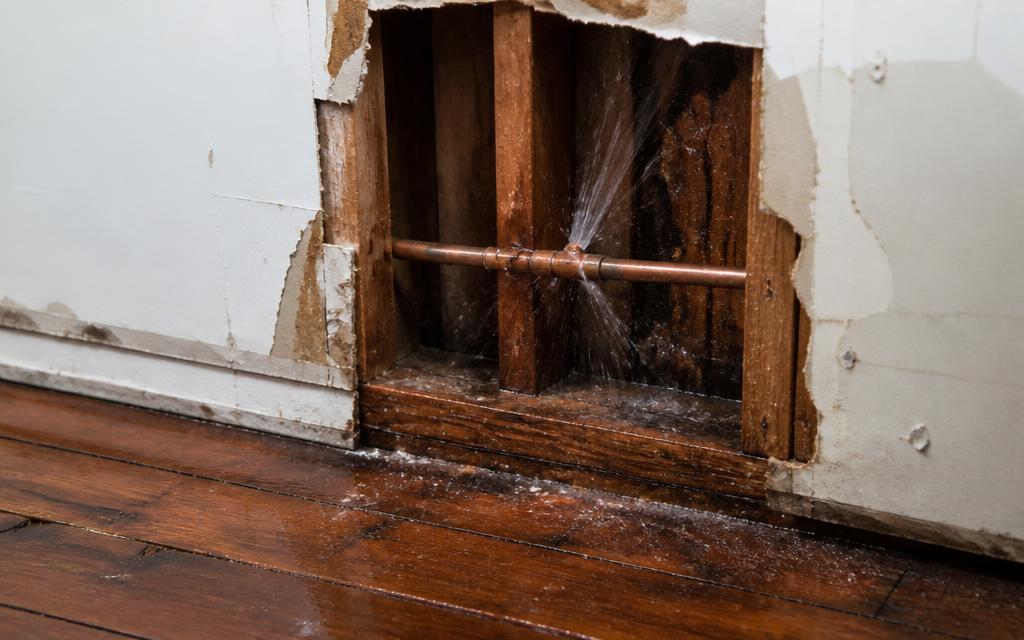 Burst pipe water damage cleanup in a Denver property