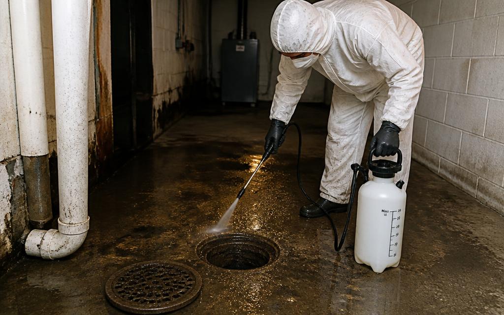 Sewage backup cleanup for contaminated basement water in Denver